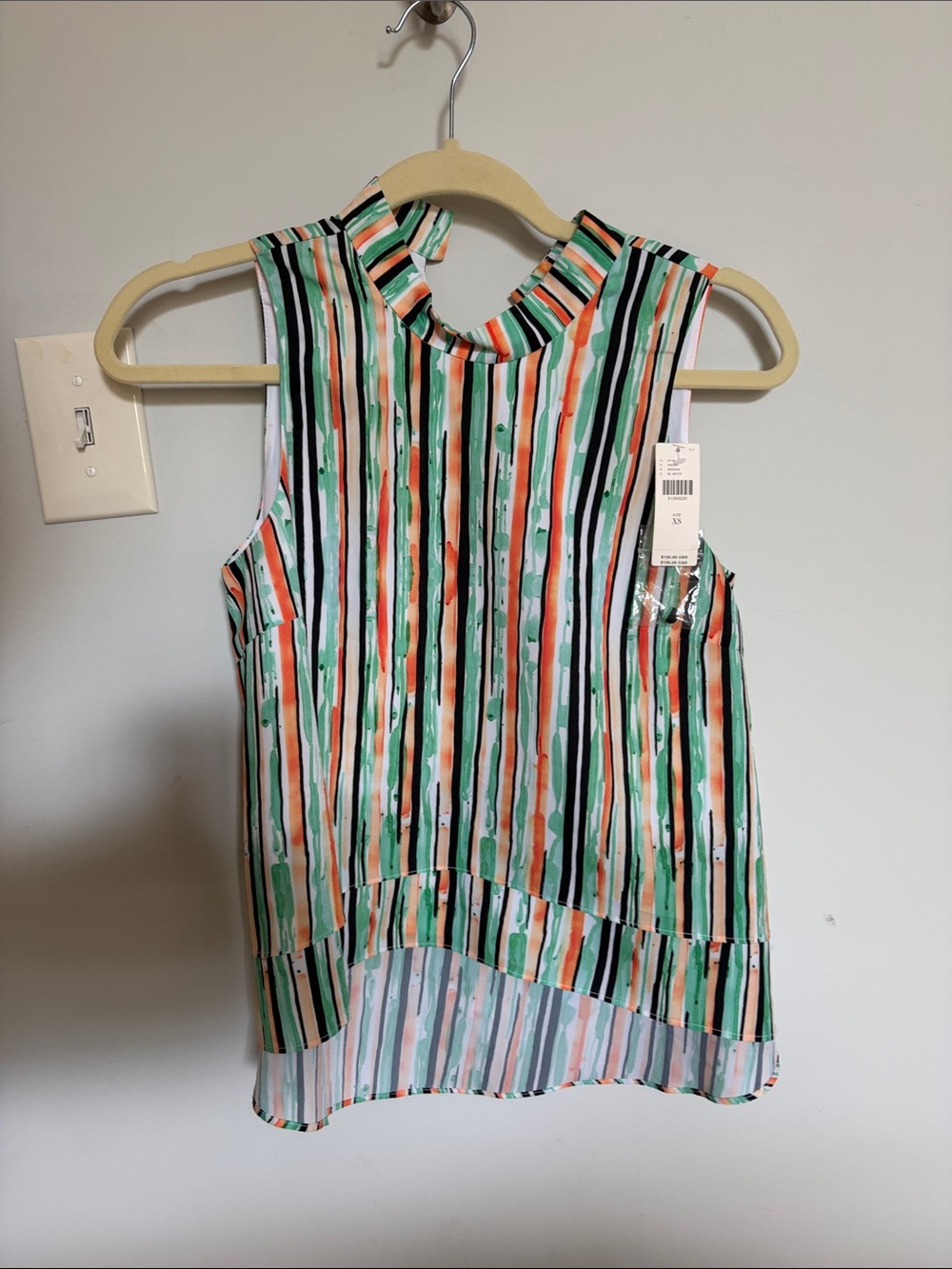 Hutch Striped High Neck Sleeveless Top